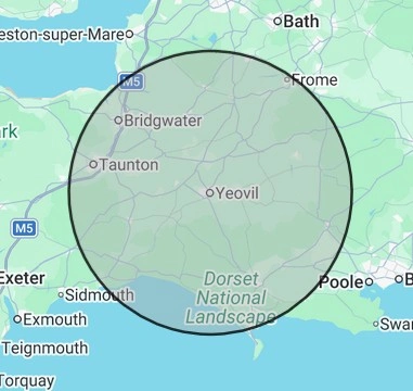 Electrical coverage map for Somerset, centred on Yeovil